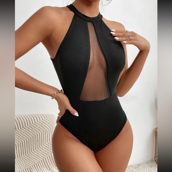 Boho mesh insert bodysuit
